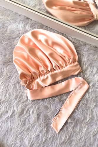 کلاه خواب ساتن ابریشم بند دار-کش دار دو رو